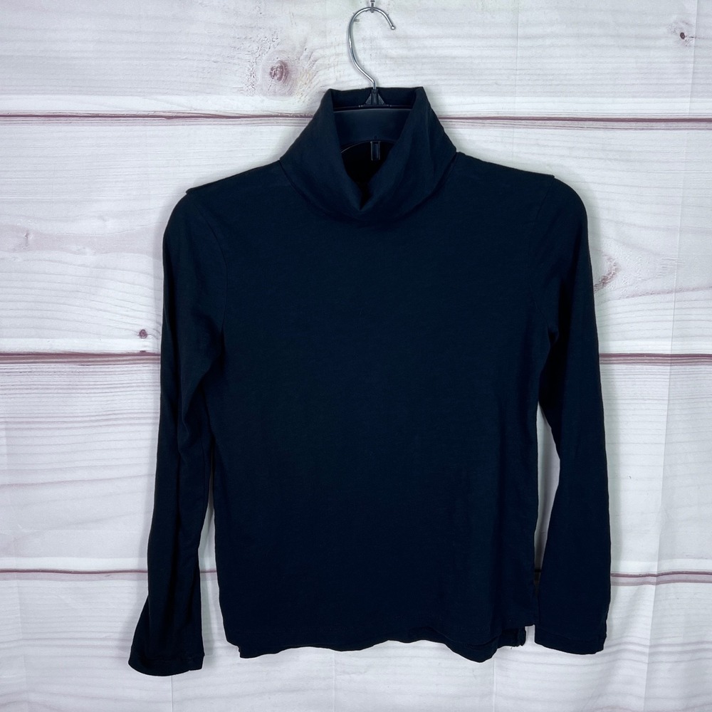 Madewell Top Womens XXS Black Turtleneck T-Shirt Long Sleeve Solid Knit Basic